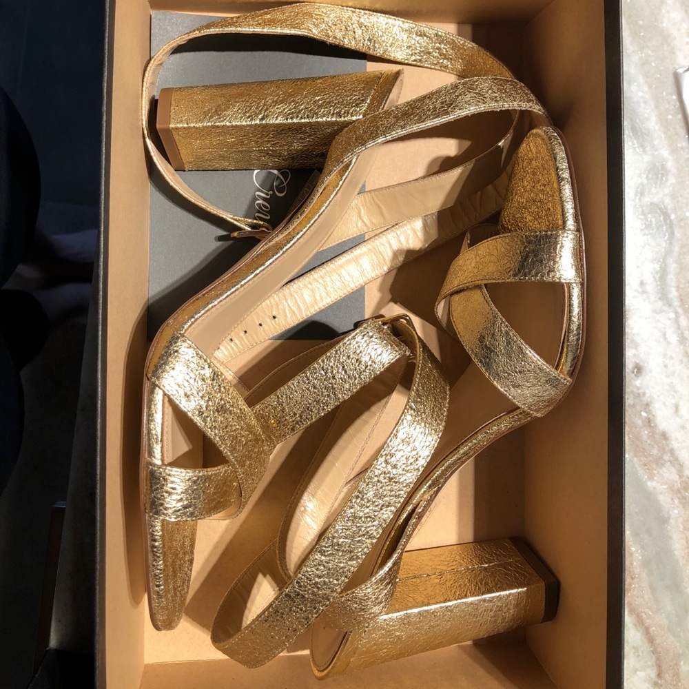 J crew strappy ankle wrap heels